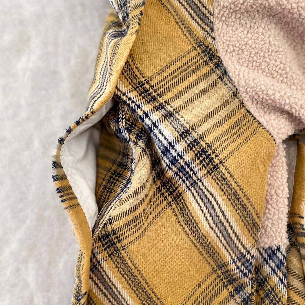 Nwt Pol Womens Mustard Multi Patchwork Plaid Tedd… - image 5